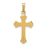 14k Polished Fleur de lis Cross Pendant