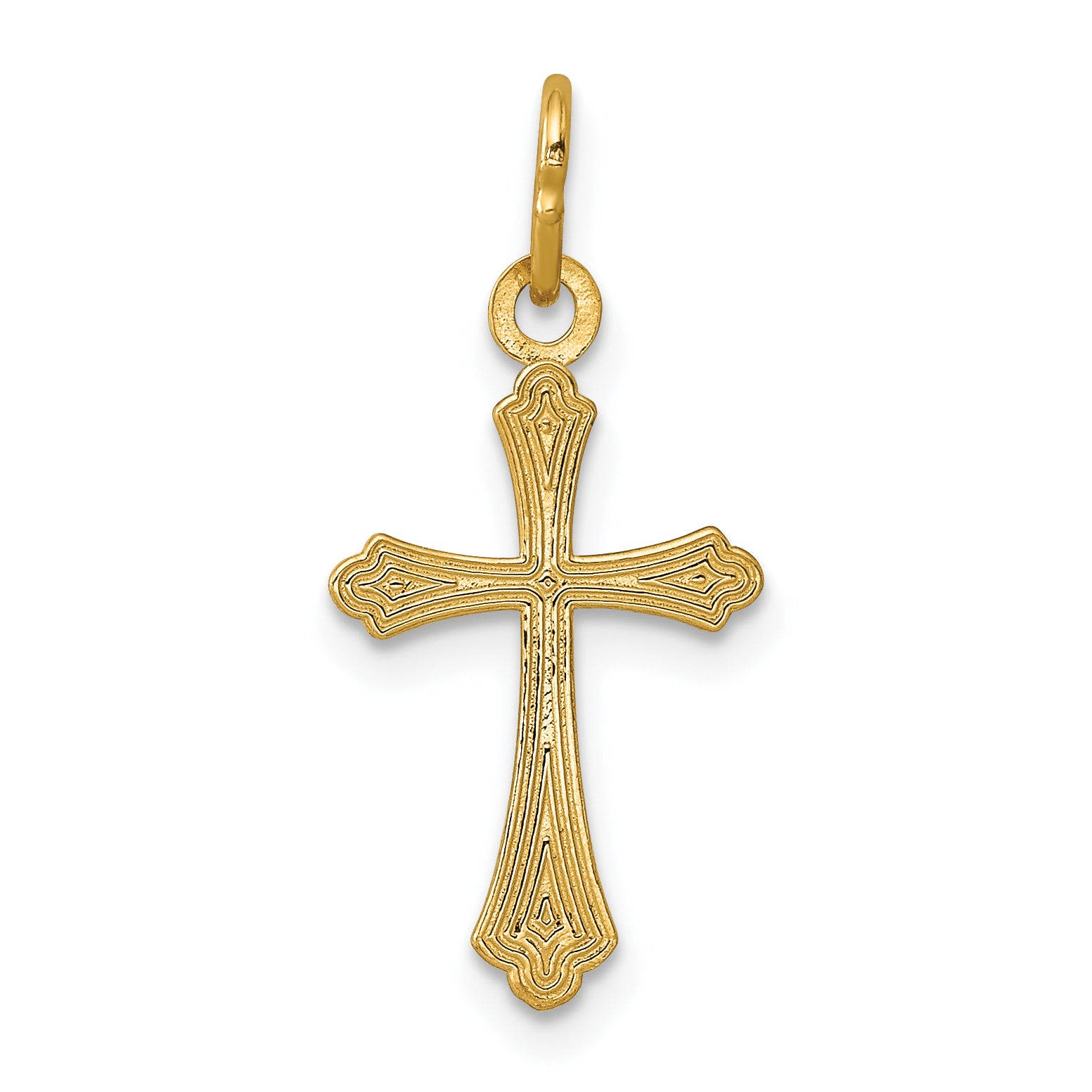 14k Gold Polished Small Cross Pendant