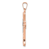 14K Two-Tone Budded Cross Pendant