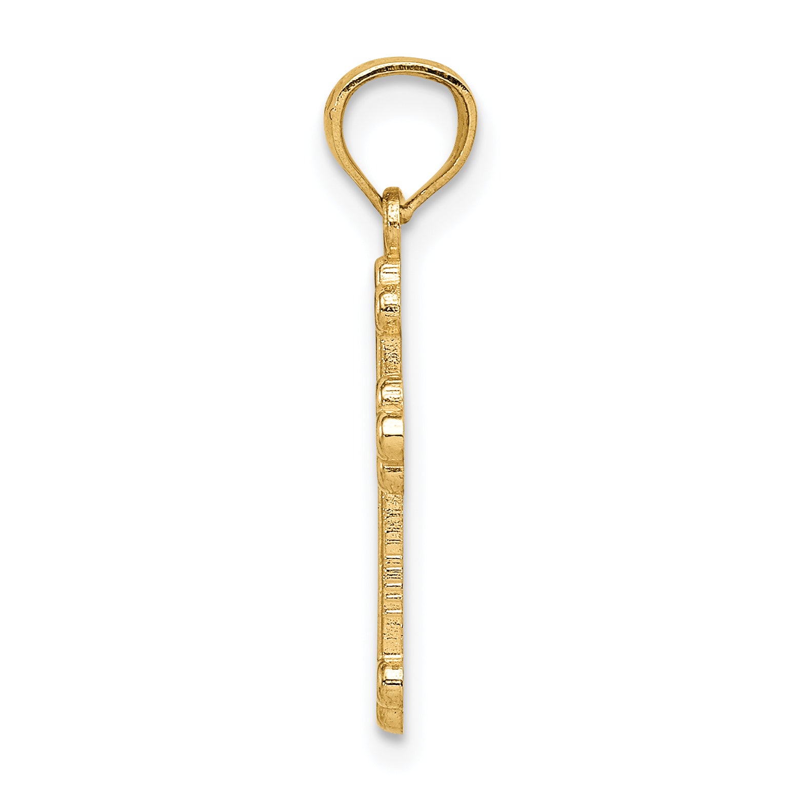14k Gold Polished Small Budded Cross