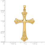 14k Fleur De Lis Cross Pendant
