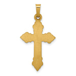 14k Brushed and Polished Fleur de Lis Cross Pendant