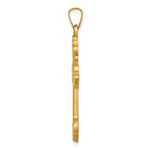 14k Polished Fleur de Lis Cross Pendant