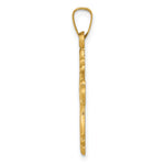 14k Polished Fleur De Lis Cross Pendant
