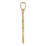 14k Polished Fleur De Lis Cross Pendant