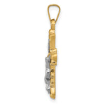 14k Two-Tone Polished INRI Crucifix Cross Pendant