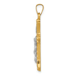 14k Two-Tone Textured and Polished INRI Crucifix Cross Pendant