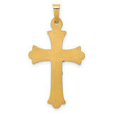 14k Two-Tone Textured and Polished INRI Crucifix Cross Pendant