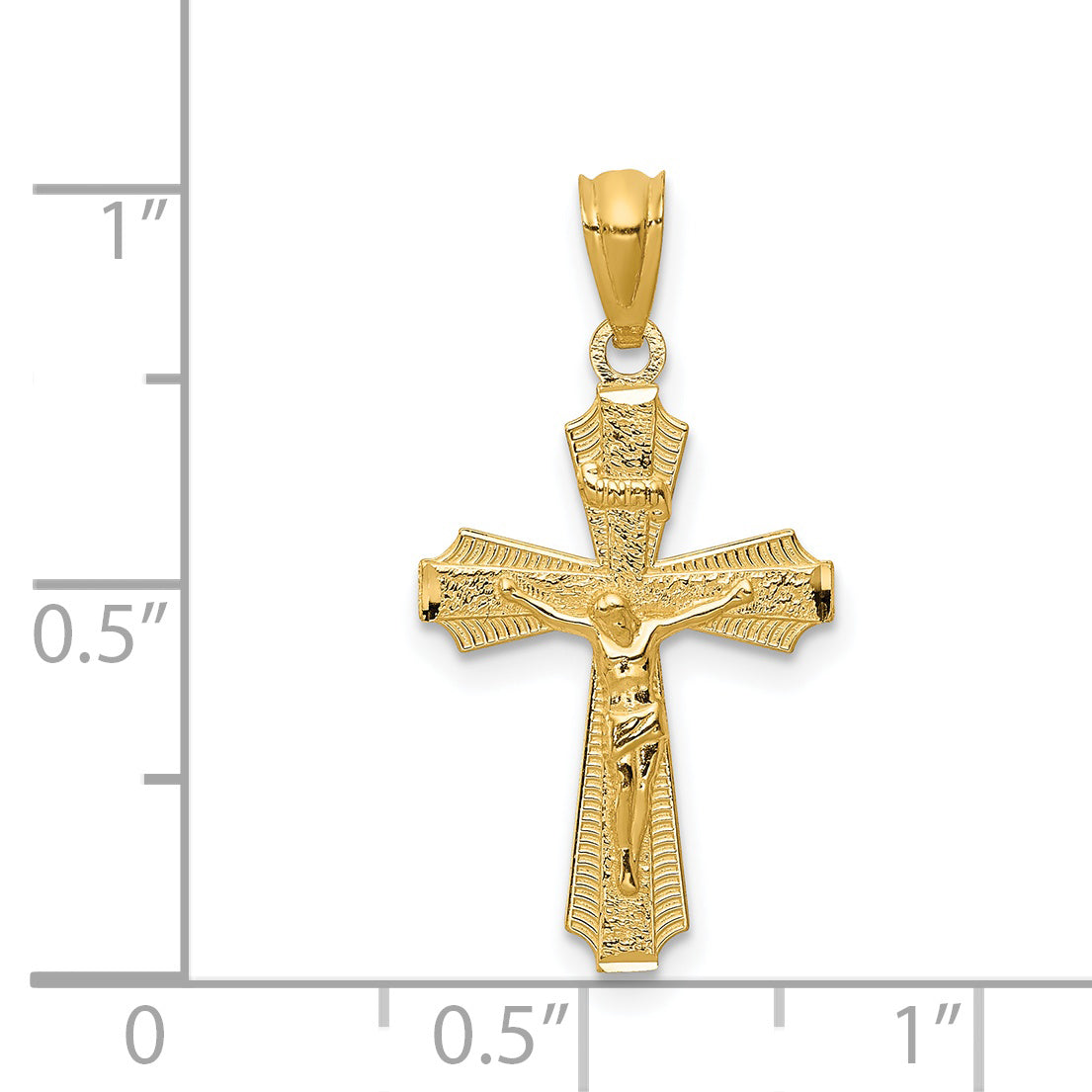 14k Gold Polished Small Passion Crucifix Pendant