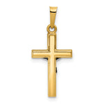 14K w/Rhodium Polished Inri Crucifix Pendant