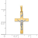 14K w/Rhodium Polished Inri Crucifix Pendant