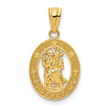 14k Gold Polished St Christopher Pendant