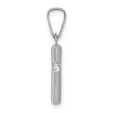 14k White Gold Polished Cross Pendant