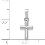14k White Gold Polished Cross Pendant