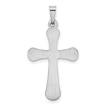 14k White Gold Polished Rounded Cross Pendant
