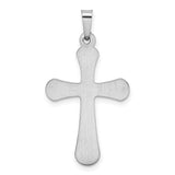14k White Gold Polished Rounded Cross Pendant