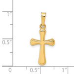 14k Polished Rounded Cross Pendant