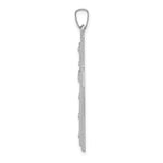 14k White Gold Polished and Satin w/Dots Cross Pendant