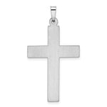 14k White Gold Polished and Satin w/Dots Cross Pendant