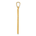14k Polished Lattice Textured Cross Pendant