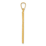 14k Polished Lattice Textured Cross Pendant
