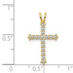 14k Polished CZ Cross Chain Slide