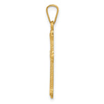 14k Polished Fleur de Lis Cross Pendant