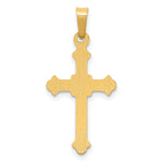 14k Polished Fleur de Lis Cross Pendant