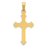 14k Polished Fleur de Lis Cross Pendant