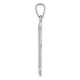 14k White Gold Polished Cross Pendant