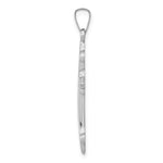 14k White Gold Polished Fleur de Lis Cross Pendant