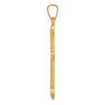 14k Polished Fleur de Lis Cross Pendant