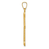 14k Polished Fleur de Lis Cross Pendant