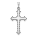 14k White Gold Polished Cross Pendant