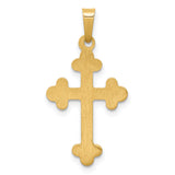 14k Polished Budded Cross Pendant