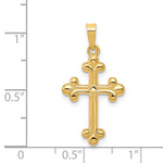 14k Polished Budded Cross Pendant