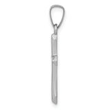 14k White Gold Polished Cross Pendant