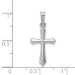 14k White Gold Polished Cross Pendant