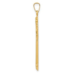 14k w/Rhodium Polished and Textured Passion Cross Pendant
