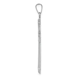 14k White Gold Polished and Textured Cross Pendant