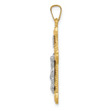 14k Two-tone Polished INRI Crucifix Pendant
