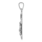 14k White Gold Polished INRI Crucifix Pendant