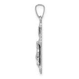 14k White Gold Polished INRI Crucifix Pendant