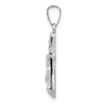 14k White Gold Polished INRI Crucifix Pendant