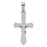 14k White Gold Polished INRI Crucifix Pendant