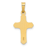 14k Two-tone Polished and Textured INRI Crucifix Pendant