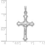 14k White Gold Polished INRI Crucifix Pendant
