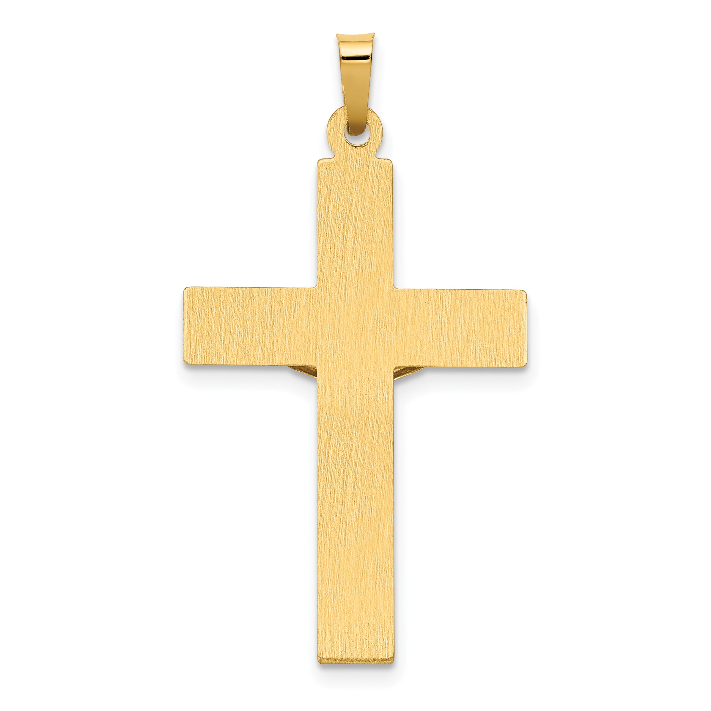 14k Two-tone Polished INRI Crucifix Pendant