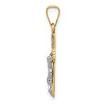 14k Two-tone Polished INRI Crucifix Pendant