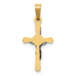 14k Two-tone Polished INRI Crucifix Pendant